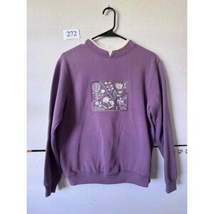 Baxter & Wells Purple Floral Embroidered Sweatshirt